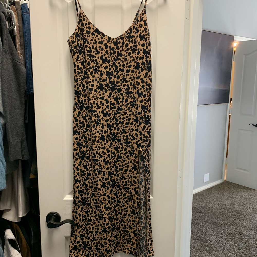 Reformation Leopard Print Slip Dress